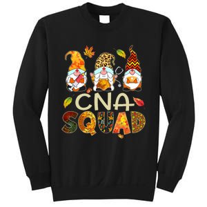 Cna Squad Gnome Nurse Leopard Thanksgiving Fall Stethoscope Sweatshirt