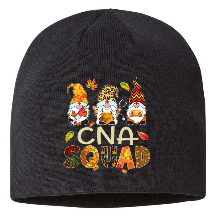 Cna Squad Gnome Nurse Leopard Thanksgiving Fall Stethoscope Sustainable Beanie