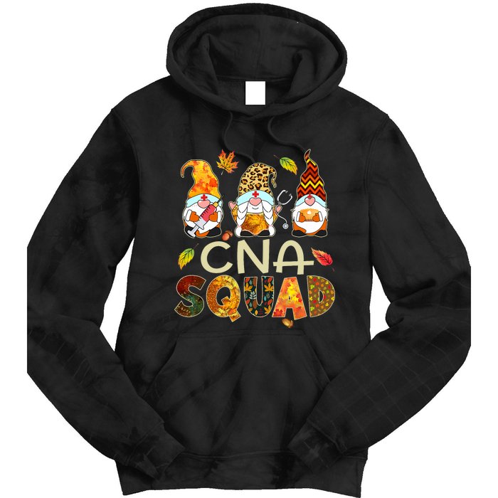 Cna Squad Gnome Nurse Leopard Thanksgiving Fall Stethoscope Tie Dye Hoodie