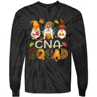 Cna Squad Gnome Nurse Leopard Thanksgiving Fall Stethoscope Tie-Dye Long Sleeve Shirt