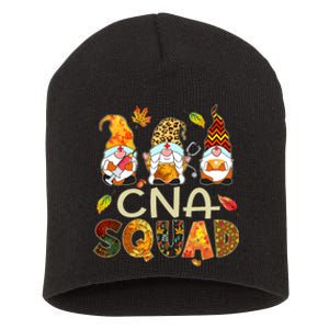 Cna Squad Gnome Nurse Leopard Thanksgiving Fall Stethoscope Short Acrylic Beanie