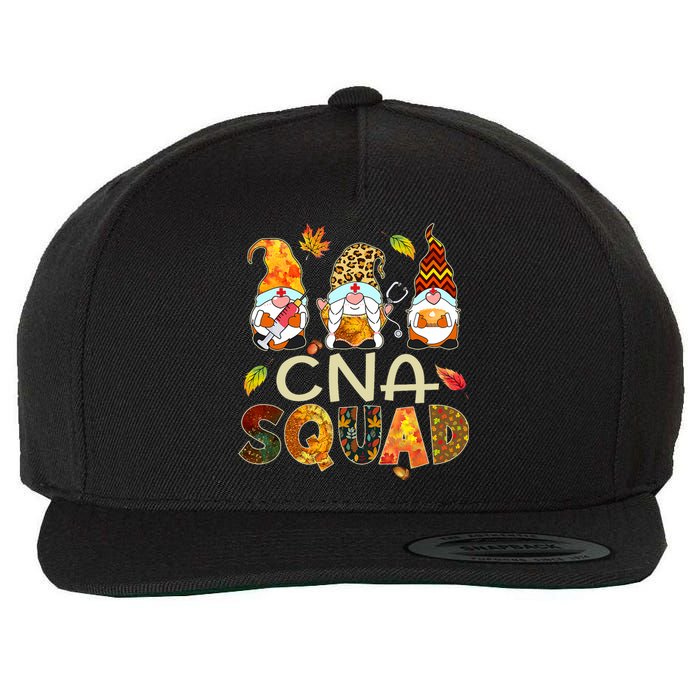 Cna Squad Gnome Nurse Leopard Thanksgiving Fall Stethoscope Wool Snapback Cap