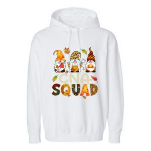 Cna Squad Gnome Nurse Leopard Thanksgiving Fall Stethoscope Garment-Dyed Fleece Hoodie