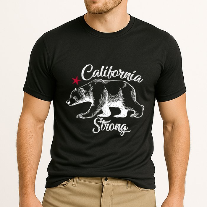 California Strong Grizzly Bear Cooling Performance Crew T-Shirt
