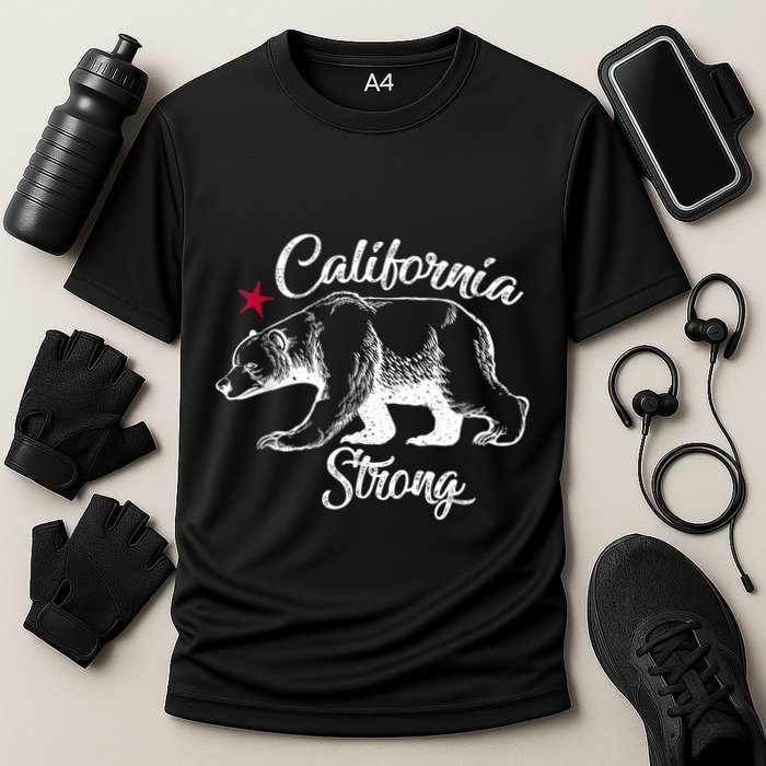 California Strong Grizzly Bear Cooling Performance Crew T-Shirt
