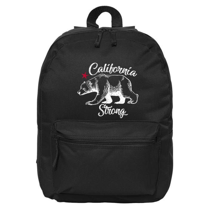 California Strong Grizzly Bear 16 in Basic Backpack