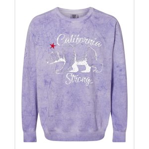 California Strong Grizzly Bear Gift Colorblast Crewneck Sweatshirt