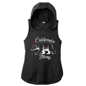 California Strong Grizzly Bear Gift Ladies PosiCharge Tri-Blend Wicking Draft Hoodie Tank