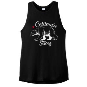 California Strong Grizzly Bear Gift Ladies PosiCharge Tri-Blend Wicking Tank