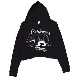 California Strong Grizzly Bear Gift Crop Fleece Hoodie