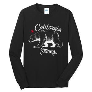 California Strong Grizzly Bear Gift Tall Long Sleeve T-Shirt