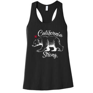 California Strong Grizzly Bear Gift Women's Racerback Tank