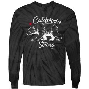 California Strong Grizzly Bear Gift Tie-Dye Long Sleeve Shirt