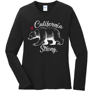 California Strong Grizzly Bear Gift Ladies Long Sleeve Shirt