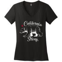 California Strong Grizzly Bear Gift Women's V-Neck T-Shirt