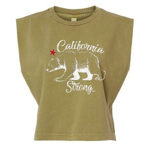 California Strong Grizzly Bear Gift Garment-Dyed Women's Muscle Tee