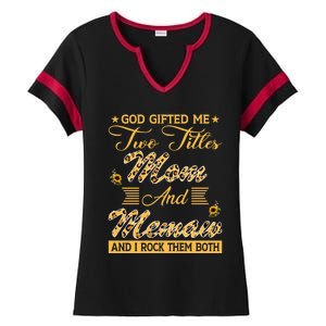 Cute Sunflower God Gifted Me Two Titles Mom And Memaw Cute Gift Ladies Halftime Notch Neck Tee