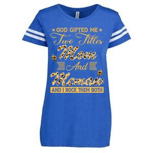 Cute Sunflower God Gifted Me Two Titles Mom And Memaw Cute Gift Enza Ladies Jersey Football T-Shirt