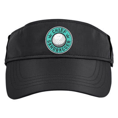 Chief Sandbagger Gag Funny Golf Team Gift Adult Drive Performance Visor