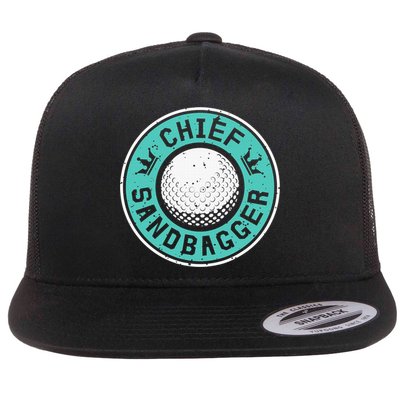 Chief Sandbagger Gag Funny Golf Team Gift Flatbill Hat