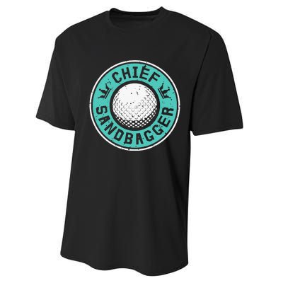 Chief Sandbagger Gag Funny Golf Team Gift Performance Sprint T-Shirt