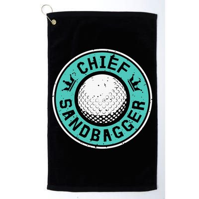 Chief Sandbagger Gag Funny Golf Team Gift Golf Towel