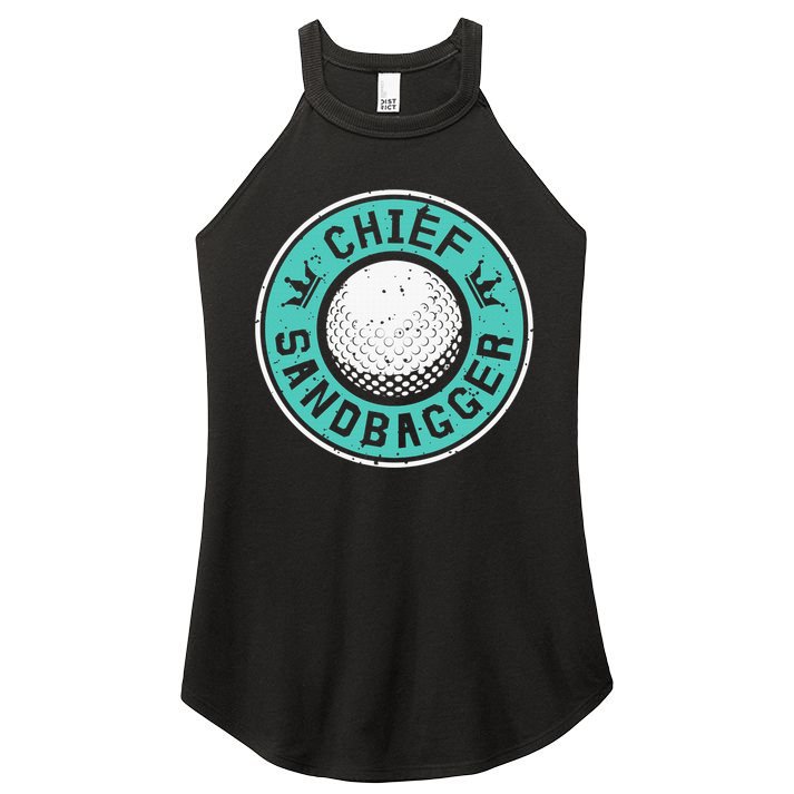 Chief Sandbagger Gag Funny Golf Team Gift Women's Perfect Tri Rocker Tank