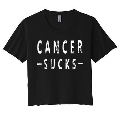 Cancer Sucks Gift Hooded Cancer Gift Women's Crop Top Tee