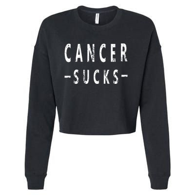 Cancer Sucks Gift Hooded Cancer Gift Cropped Pullover Crew