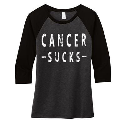 Cancer Sucks Gift Hooded Cancer Gift Women's Tri-Blend 3/4-Sleeve Raglan Shirt