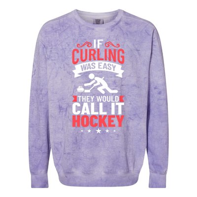 Curling Sport Game Curler Player Stones Broom Curl Gift Colorblast Crewneck Sweatshirt