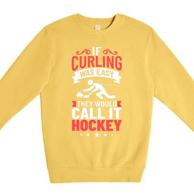 Curling Sport Game Curler Player Stones Broom Curl Gift Premium Crewneck Sweatshirt