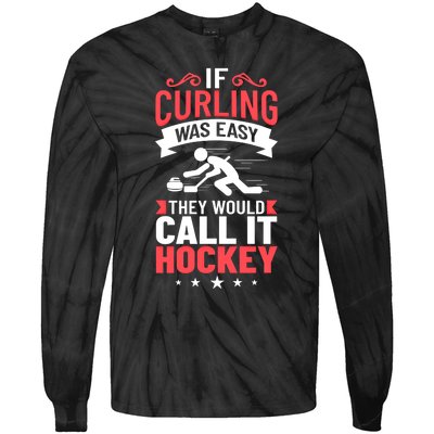 Curling Sport Game Curler Player Stones Broom Curl Gift Tie-Dye Long Sleeve Shirt