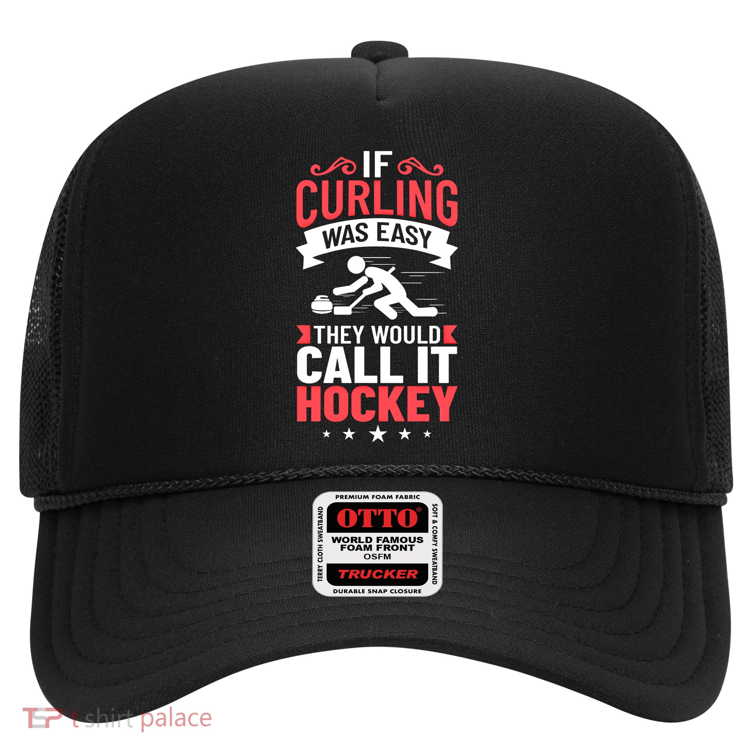 Curling Sport Game Curler Player Stones Broom Curl Gift Trucker Hat