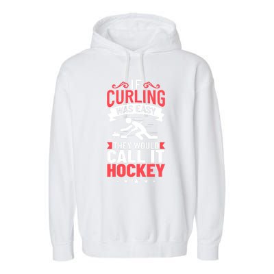 Curling Sport Game Curler Player Stones Broom Curl Gift Garment-Dyed Fleece Hoodie