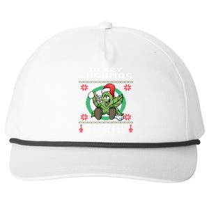 Cannabis Stoner Gift Marijuana Ugly Christmas LetS Get Lit Gift Snapback Five-Panel Rope Hat