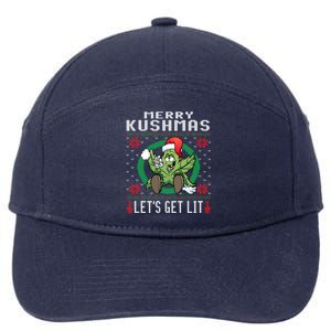 Cannabis Stoner Gift Marijuana Ugly Christmas LetS Get Lit Gift 7-Panel Snapback Hat