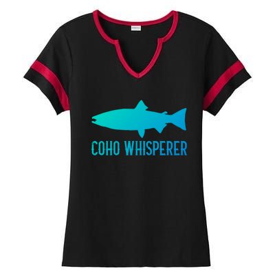 Coho Salmon Gift Fun Fishing Gift Laskan Fisher Ladies Halftime Notch Neck Tee