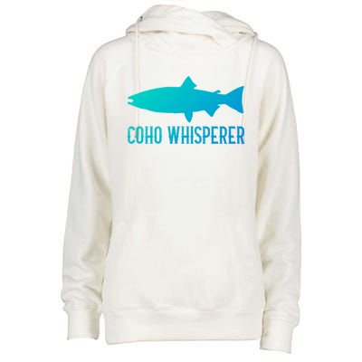 Coho Salmon Gift Fun Fishing Gift Laskan Fisher Womens Funnel Neck Pullover Hood