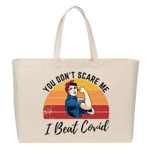 Covid Survivor Gift You Dont Scare Me I Beat Covid Cotton Canvas Jumbo Tote