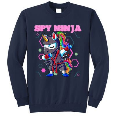 Cool Spy Gaming Ninja Gamer Unicorn Ninja Tall Sweatshirt