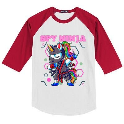 Cool Spy Gaming Ninja Gamer Unicorn Ninja Kids Colorblock Raglan Jersey