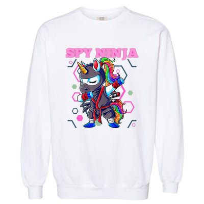 Cool Spy Gaming Ninja Gamer Unicorn Ninja Garment-Dyed Sweatshirt