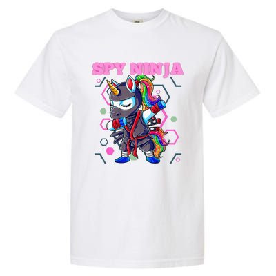 Cool Spy Gaming Ninja Gamer Unicorn Ninja Garment-Dyed Heavyweight T-Shirt