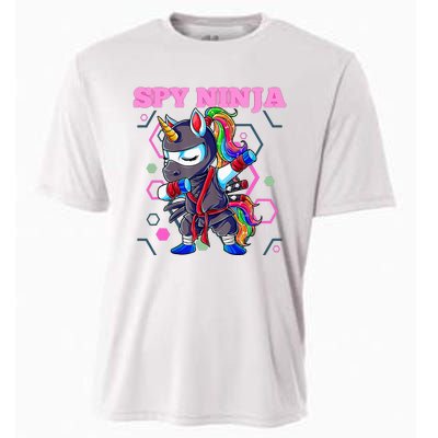 Cool Spy Gaming Ninja Gamer Unicorn Ninja Cooling Performance Crew T-Shirt