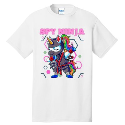 Cool Spy Gaming Ninja Gamer Unicorn Ninja Tall T-Shirt