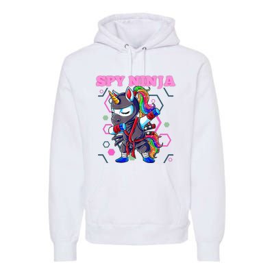 Cool Spy Gaming Ninja Gamer Unicorn Ninja Premium Hoodie