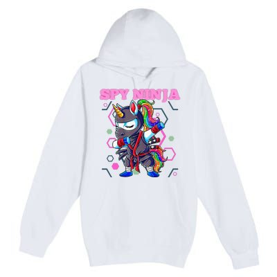 Cool Spy Gaming Ninja Gamer Unicorn Ninja Premium Pullover Hoodie