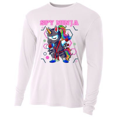 Cool Spy Gaming Ninja Gamer Unicorn Ninja Cooling Performance Long Sleeve Crew