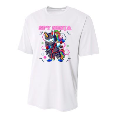 Cool Spy Gaming Ninja Gamer Unicorn Ninja Youth Performance Sprint T-Shirt